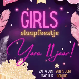 Uitnodiging Girls Slaapfeestje