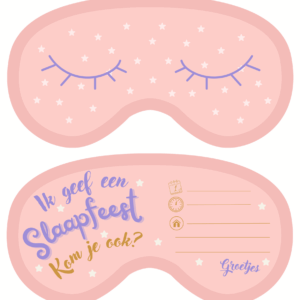 Uitnodiging slaapmasker