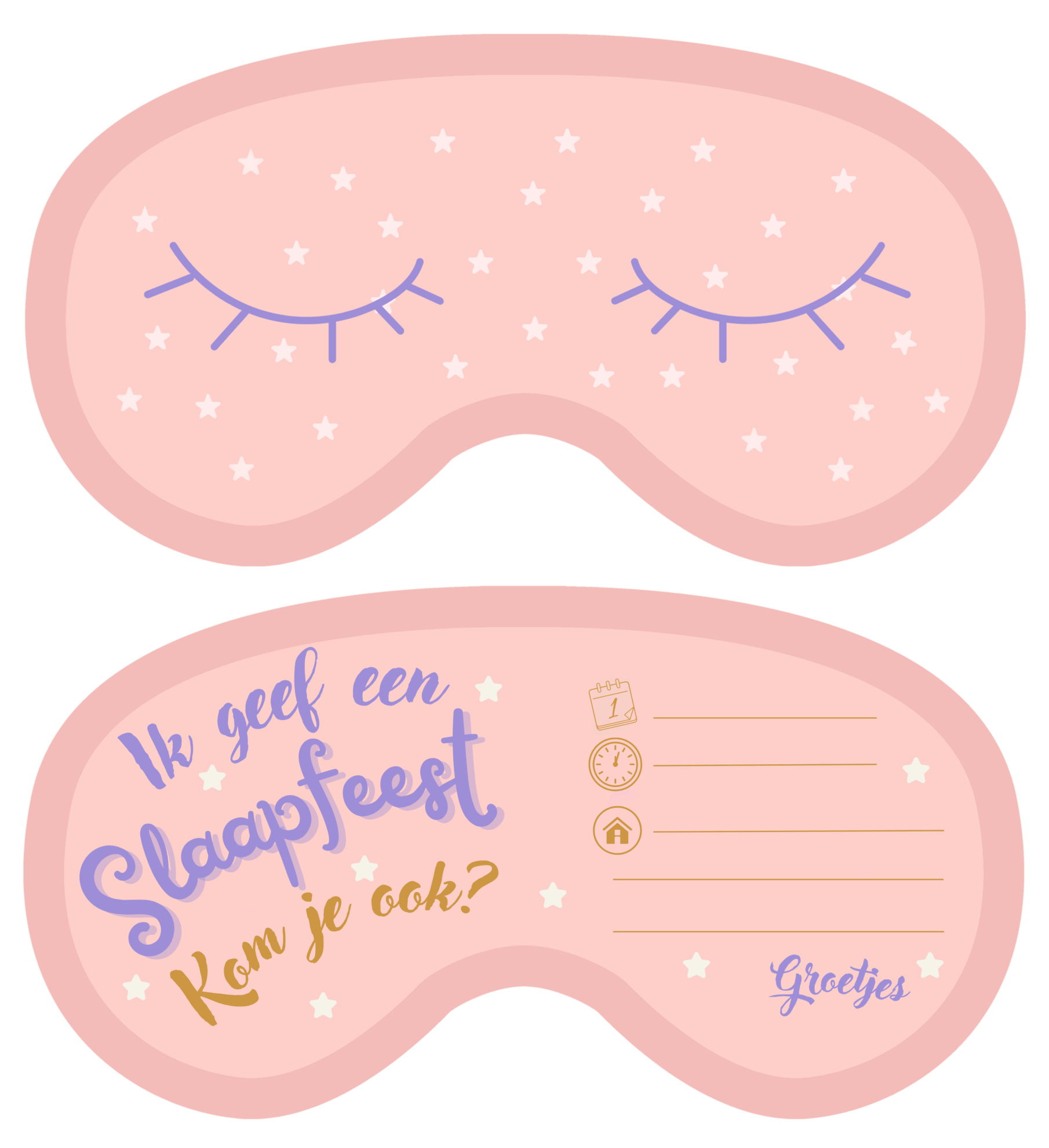 Uitnodiging slaapmasker