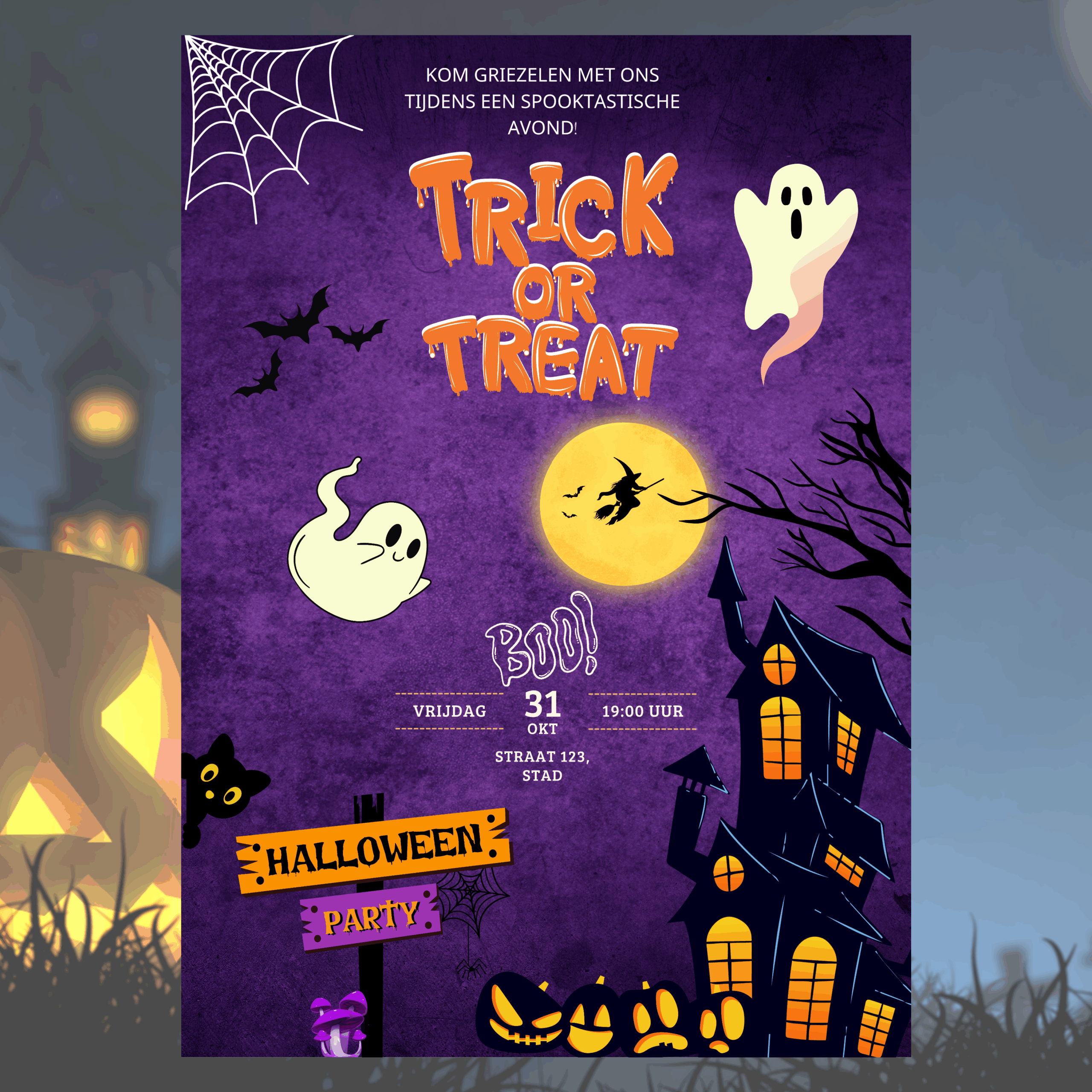 Alternative view of Halloween uitnodiging