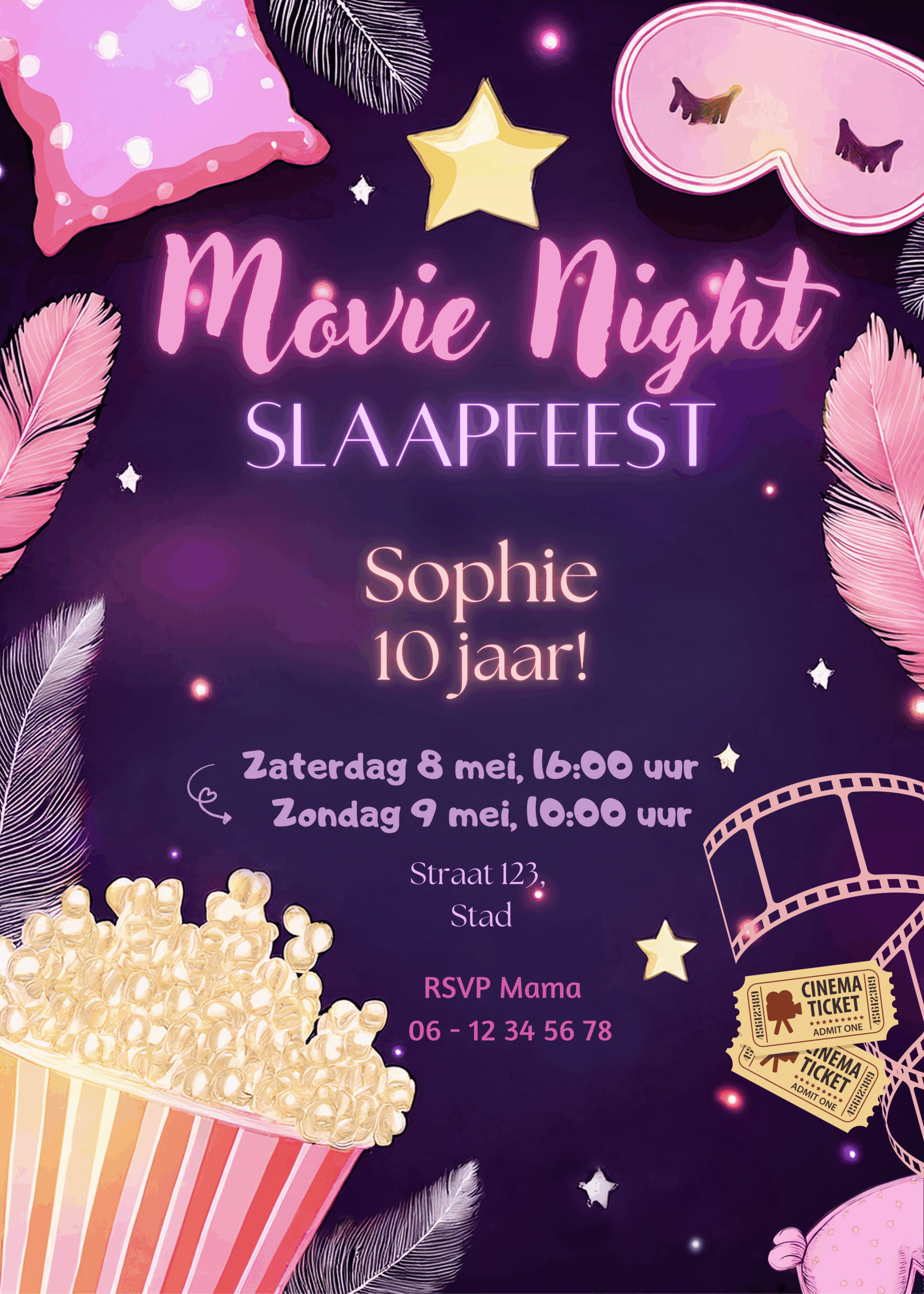 Movie Night uitnodiging