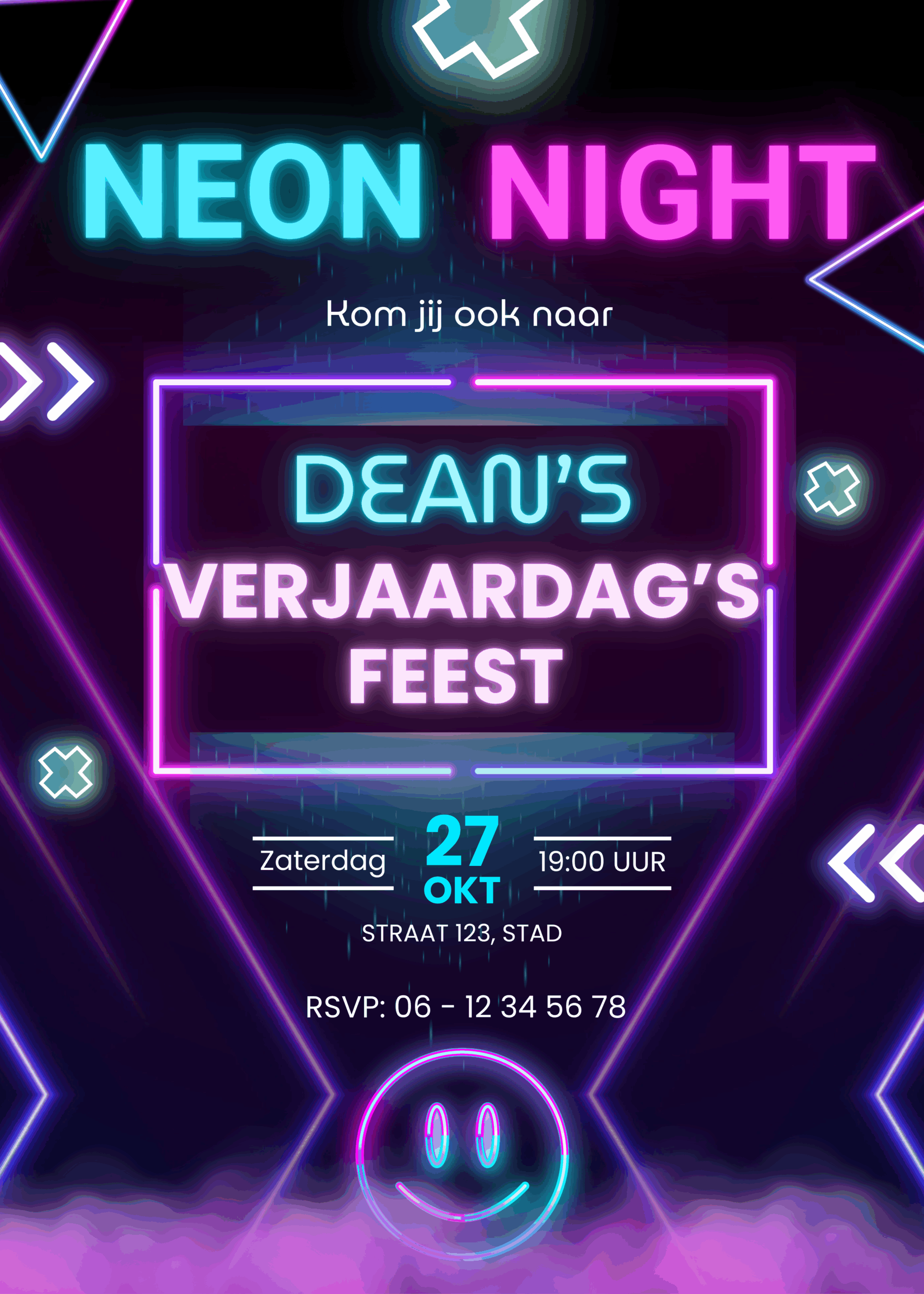 Neon Night uitnodiging