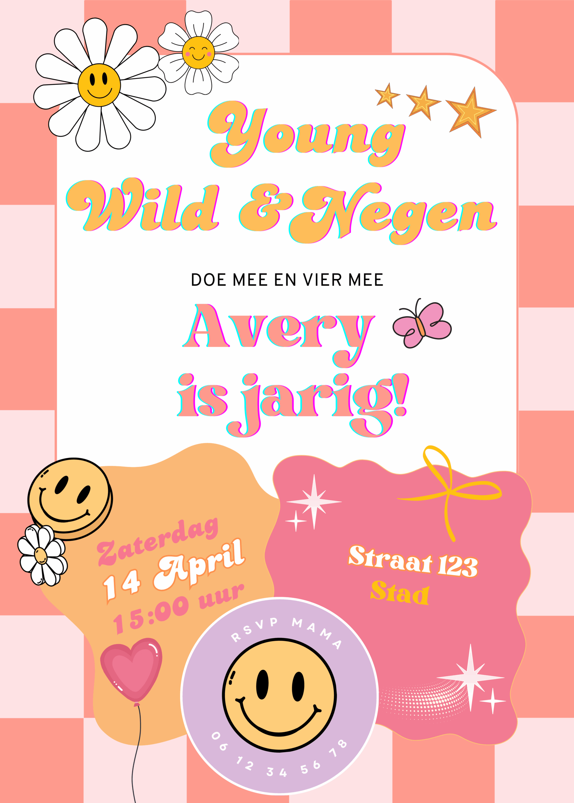 Young, Wild, Retro uitnodiging