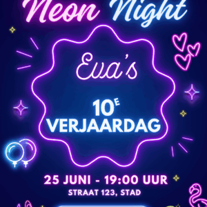 Neon Night uitnodiging